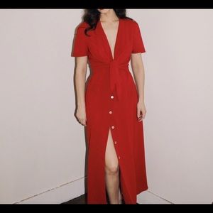 Vintage Red Front Tie Dress.